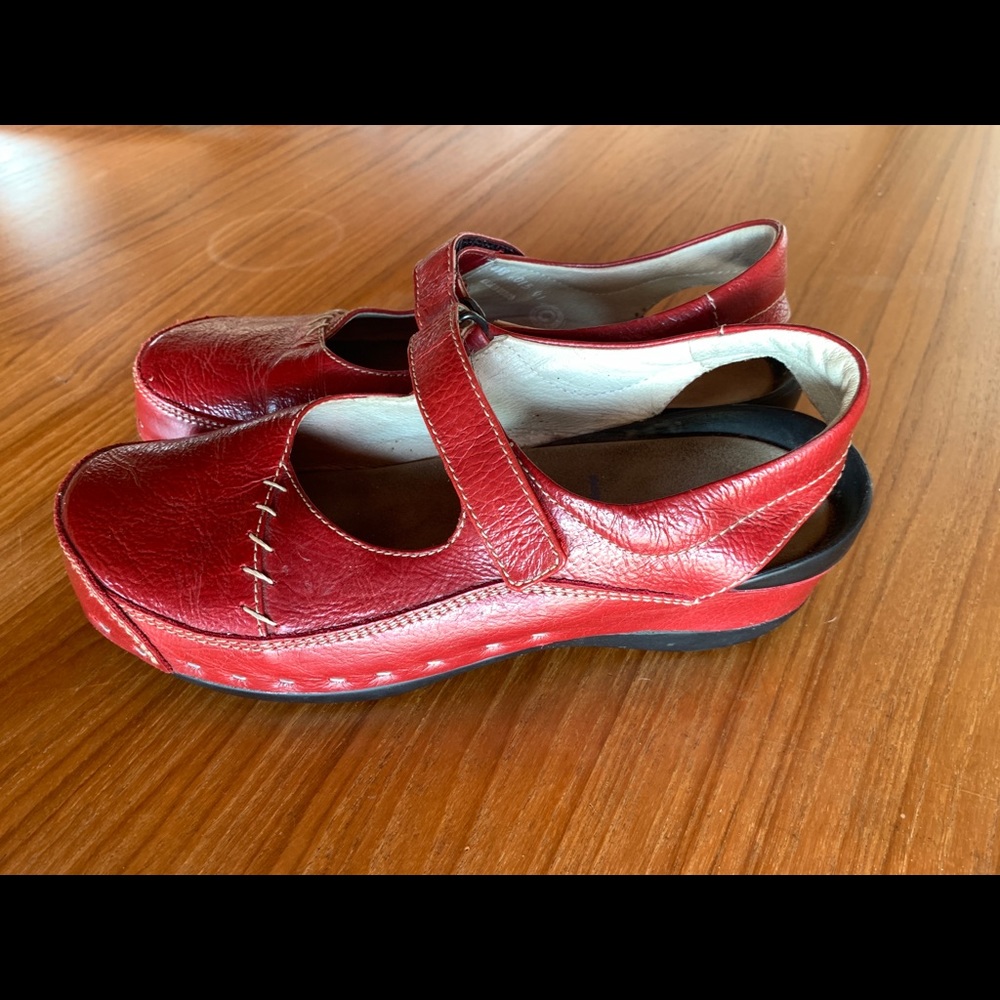 Wolky Strap Cloggy Red Leather Clog Mary Jane ❤️
